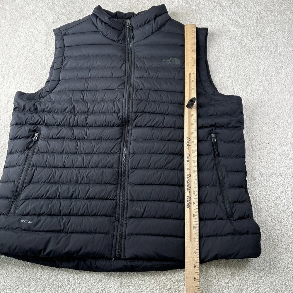 The North Face Stretch Down Vest Men Size XL Black 700 Fill Puffer Full Zip